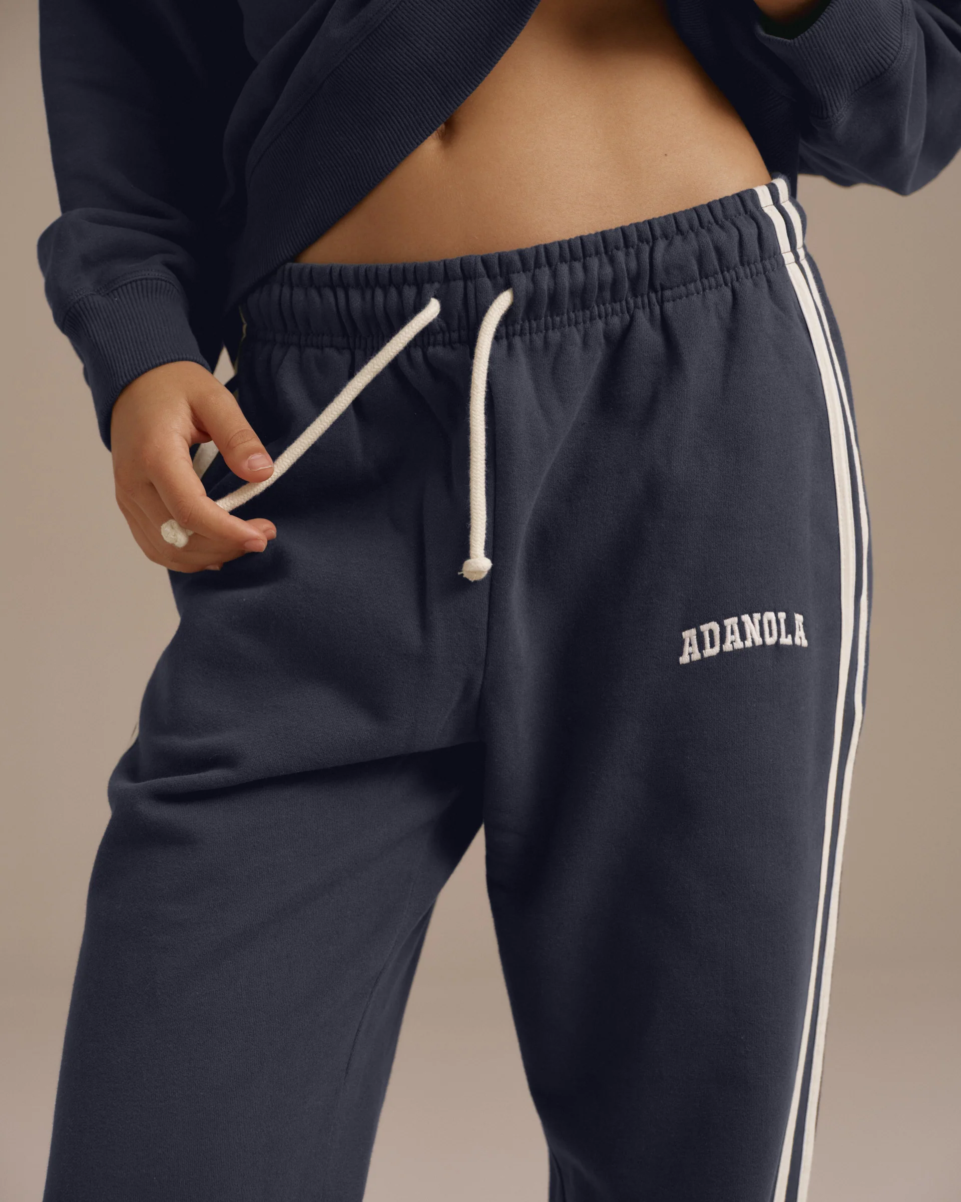 Varsity Loose Fit Sweatpants - Midnight Blue/Marshmallow White - Image 3