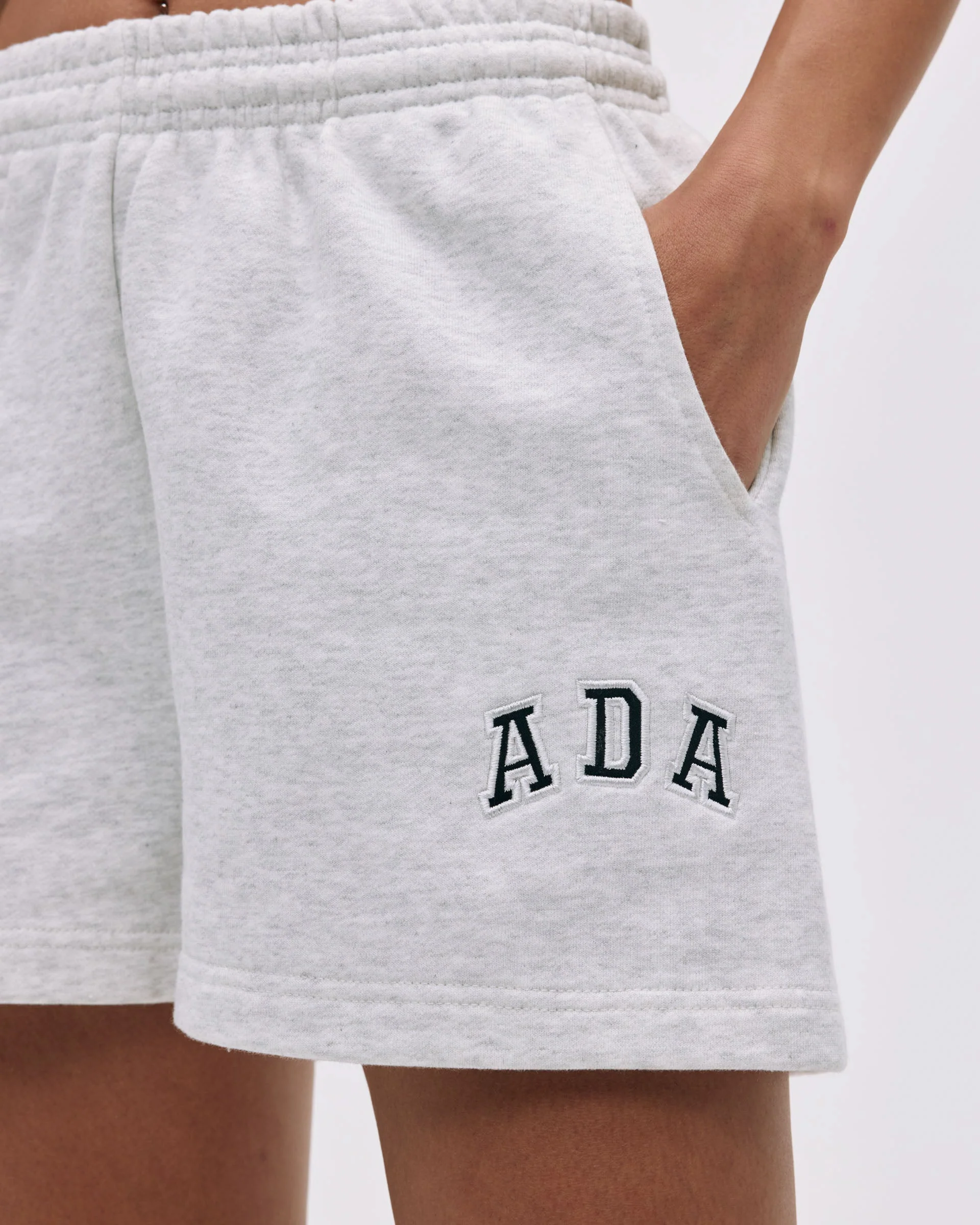 ADA Sweat Shorts - Light Grey Melange - Image 3