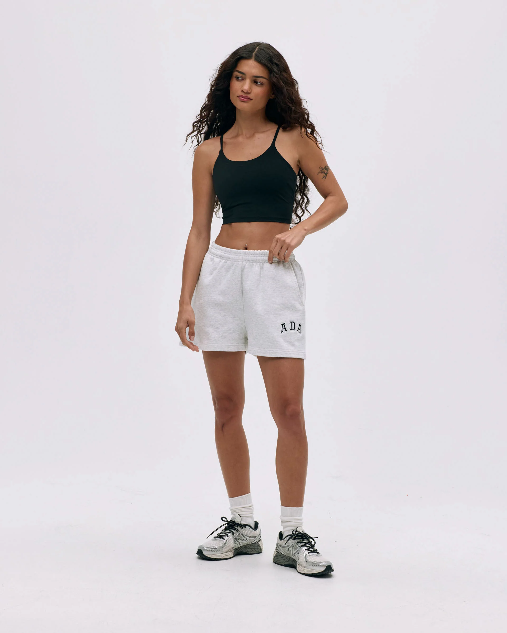 ADA Sweat Shorts - Light Grey Melange - Image 5