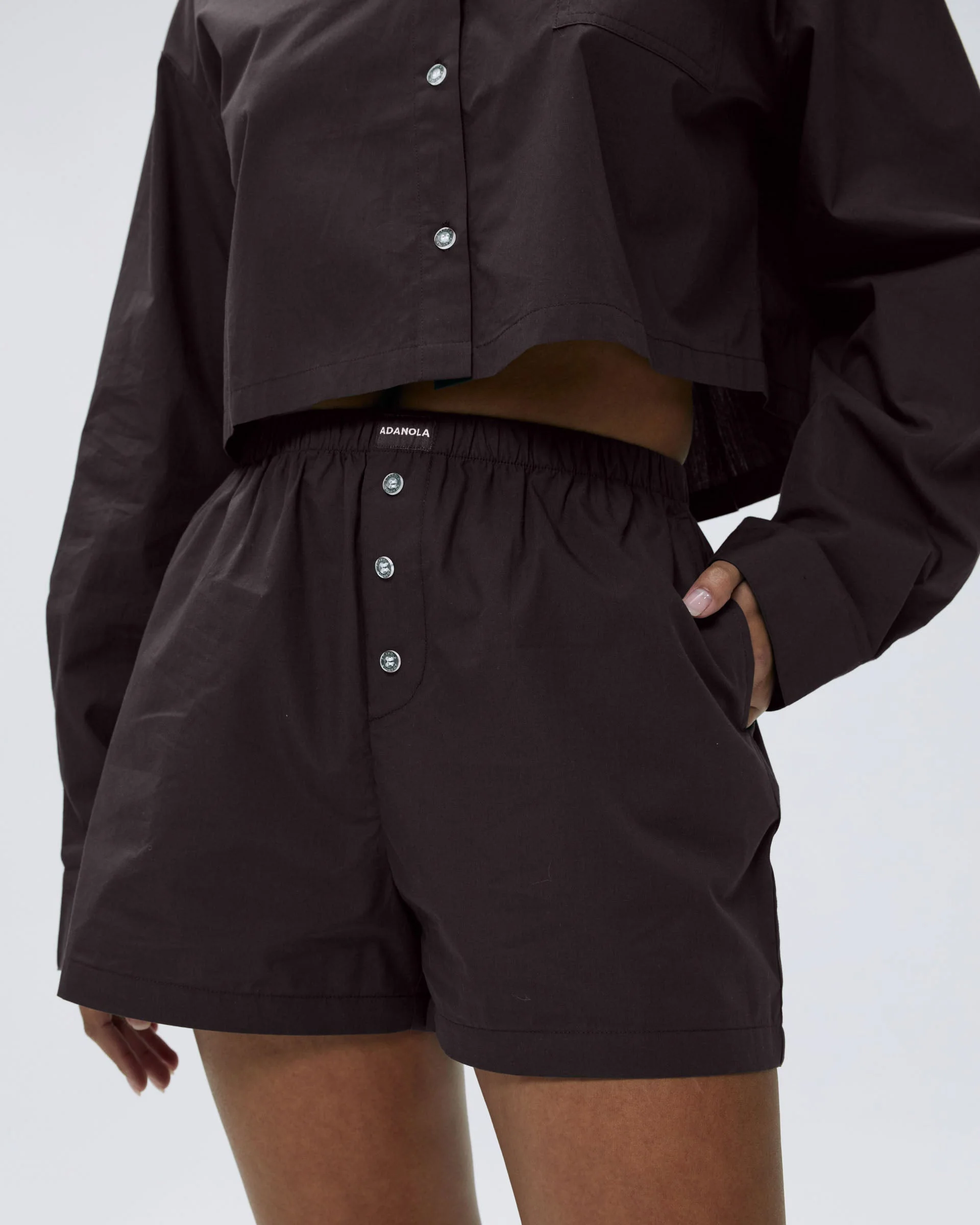 Cotton Boxer Shorts - Coffee Bean - Image 4