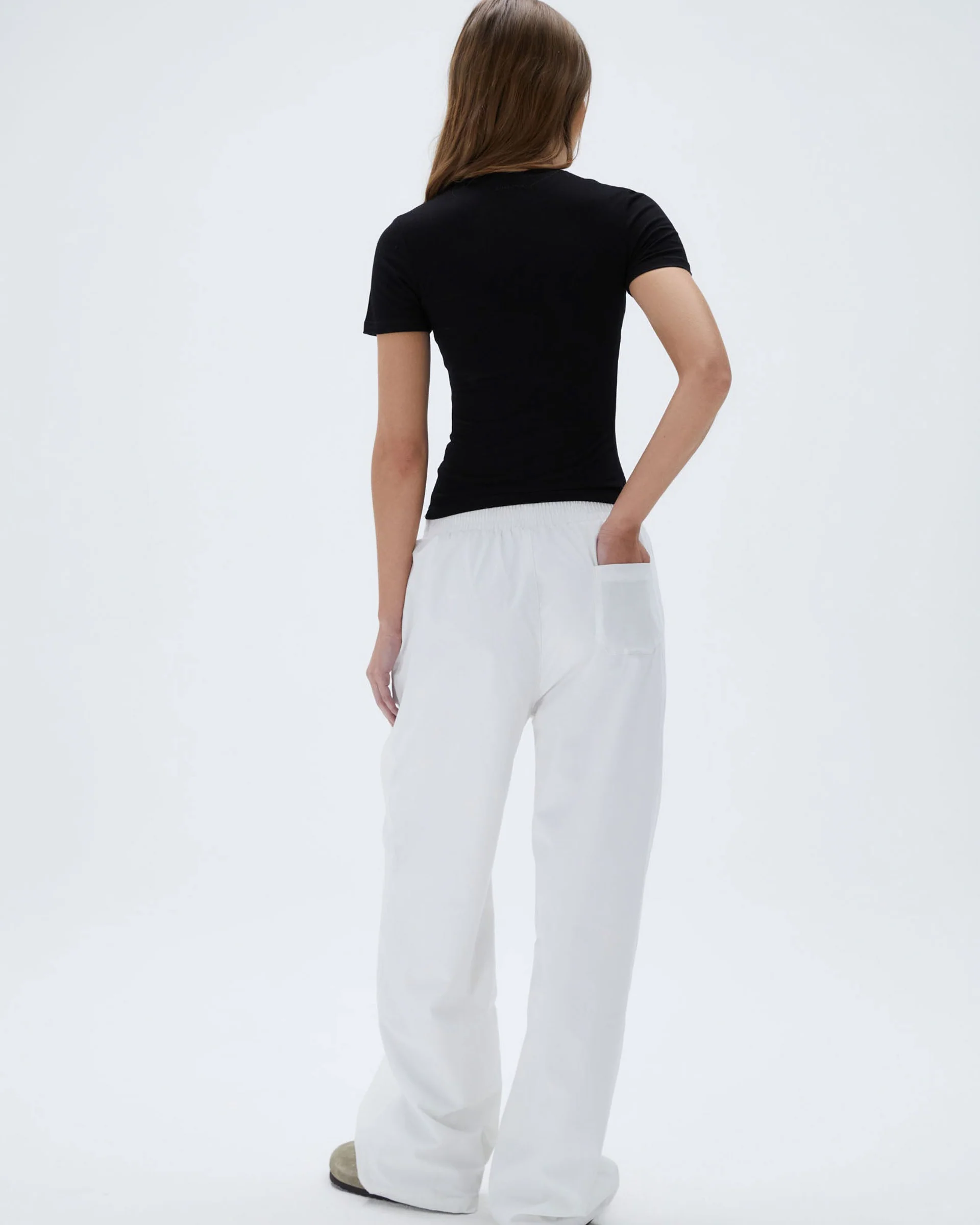 Cotton Pull on Pants - White - Image 3