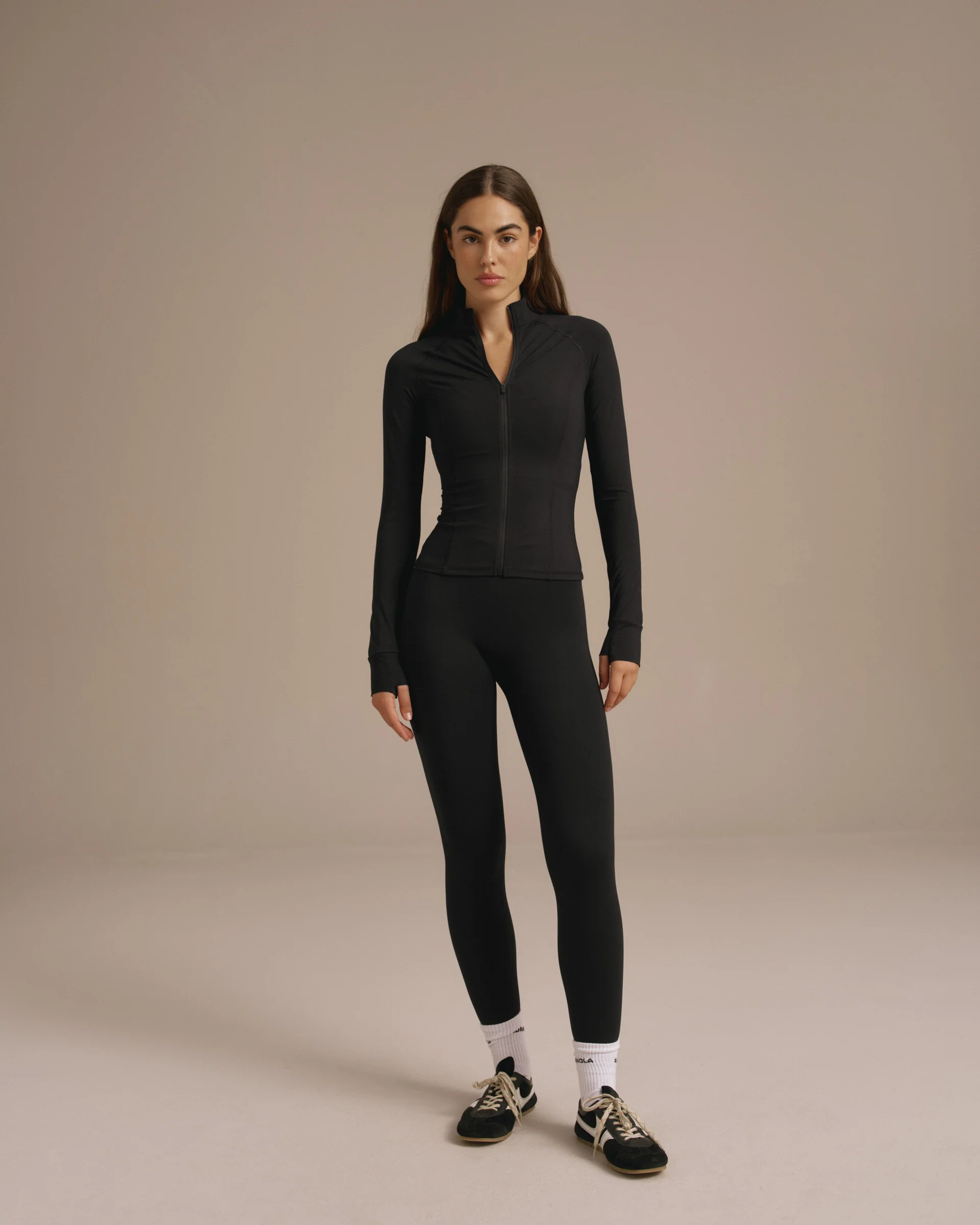 Ultimate Long Sleeve Zip Up Top - Black - Image 4