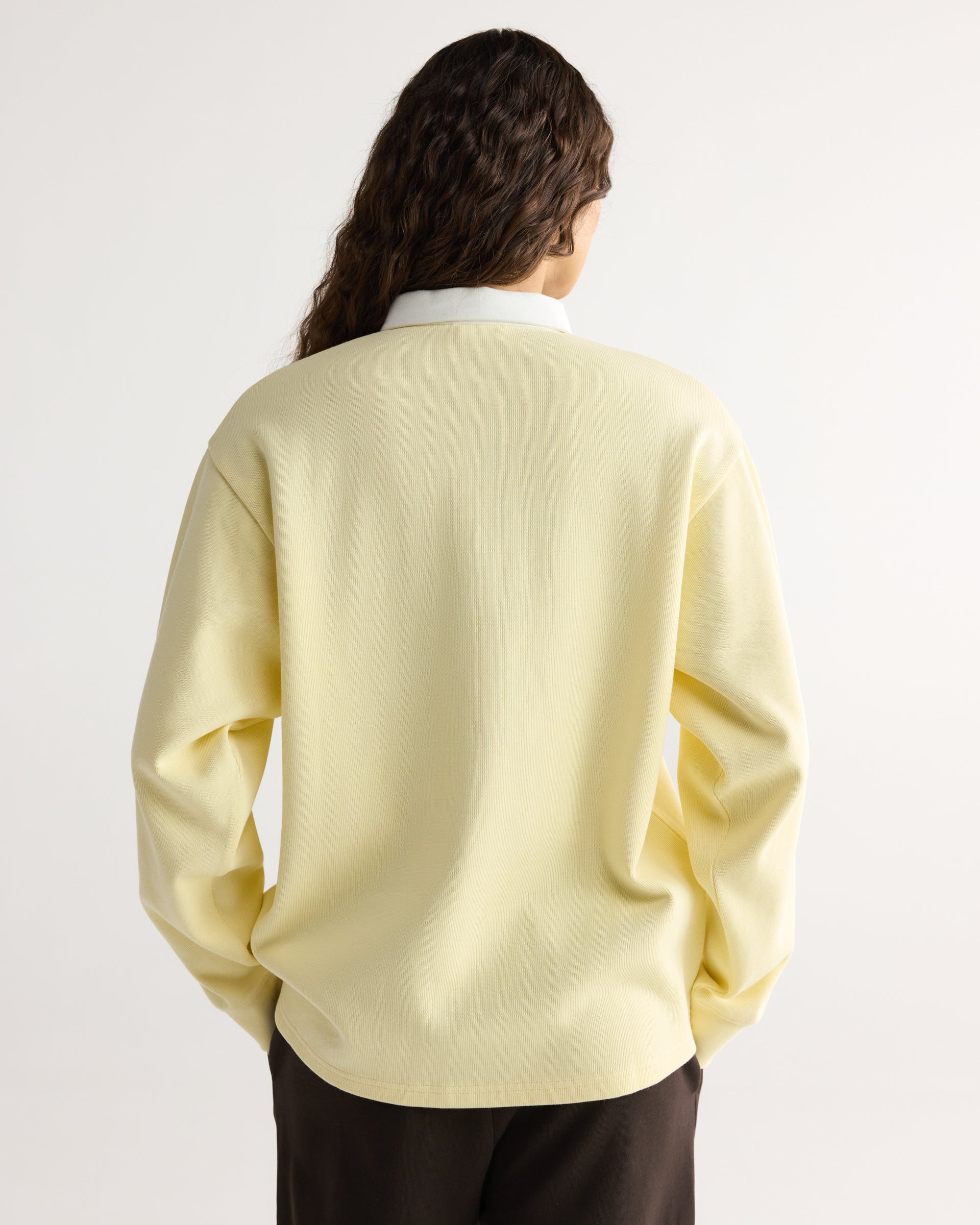 Varsity Oversized Rugby Top - Buttercream - Image 2